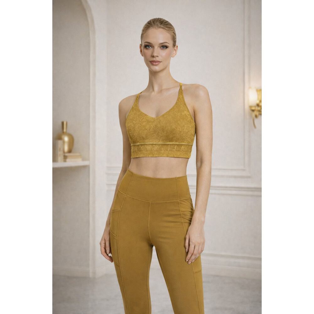 🔥 Lululemon Energy Bra Long Line + Fast & Free Crop Set – Spiced Bronze 🔥